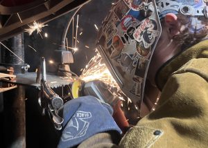 Student welding